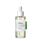Calming ampoule bottle with dropper on a white background