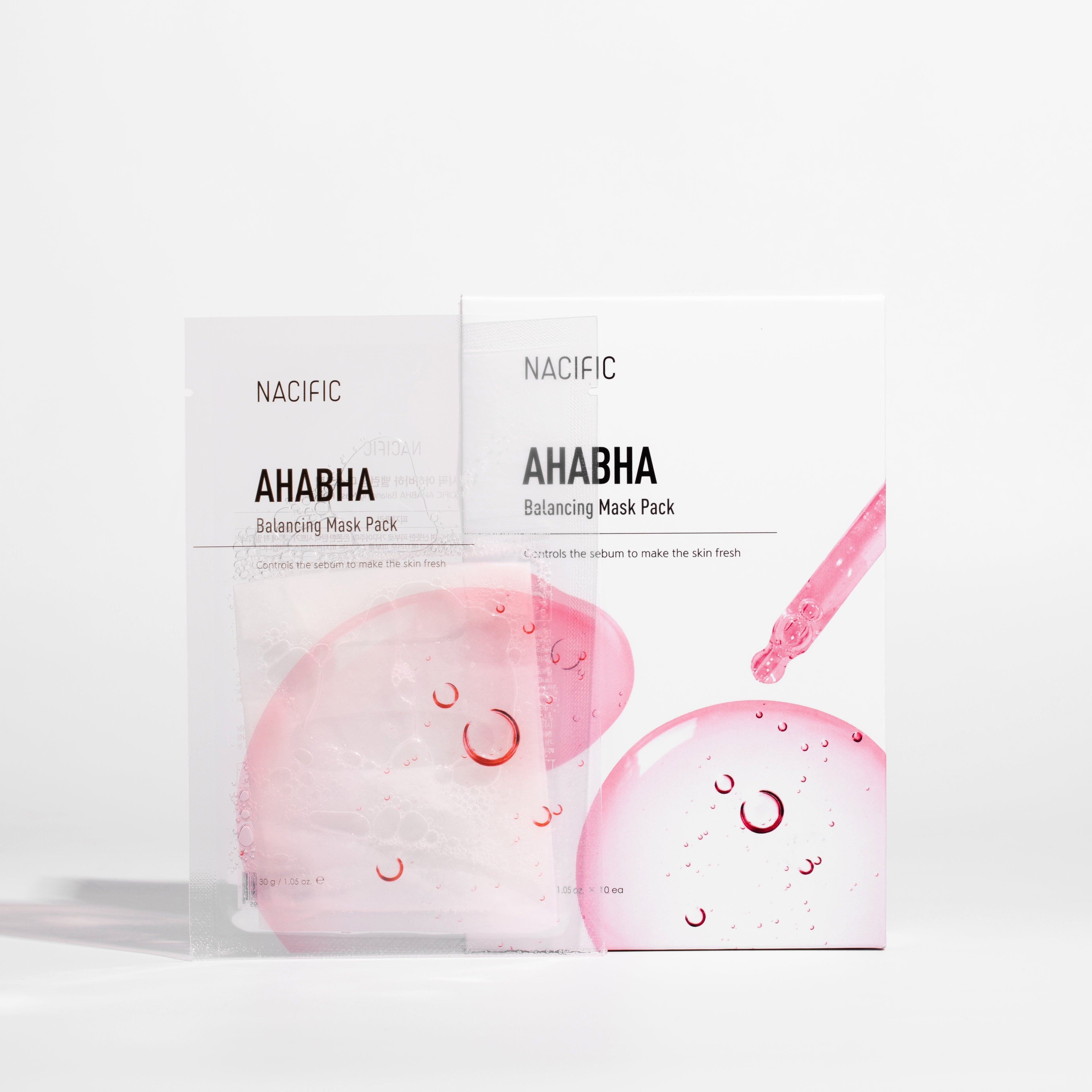 Nacific Ahabha Balancing Mask Pack with pink packaging on a white background