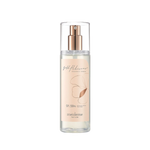 Skincare bottle with a pink label on a white background
