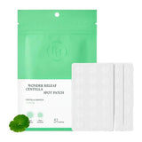 Packaging of Wonder Releaf Centella Spot Patch with green leaf illustration on a white background