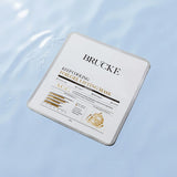 Brucke skincare mask packaging on a light blue background