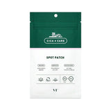 Green and white packaging of Cica Care Spot Patch on a white background