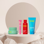 Collection of Tovegan skincare products on a neutral background