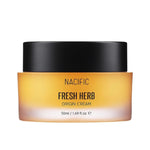 Nacific Fresh Herb Origin Cream jar with black lid on a white background